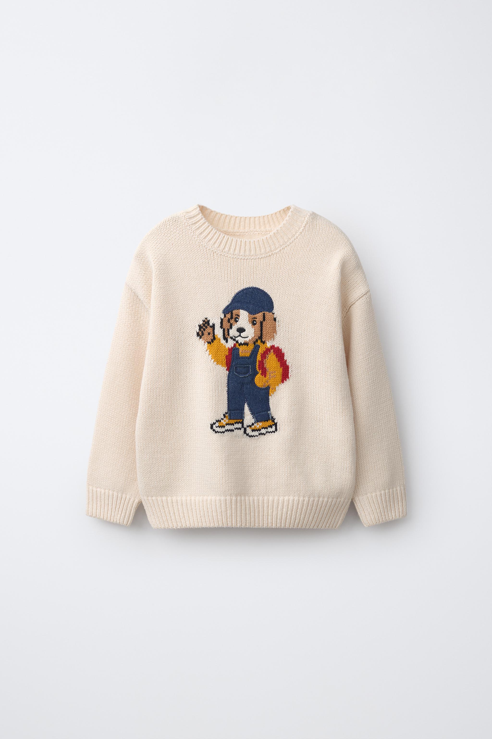 PULL EN MAILLE AVEC CHIEN BRODÉ